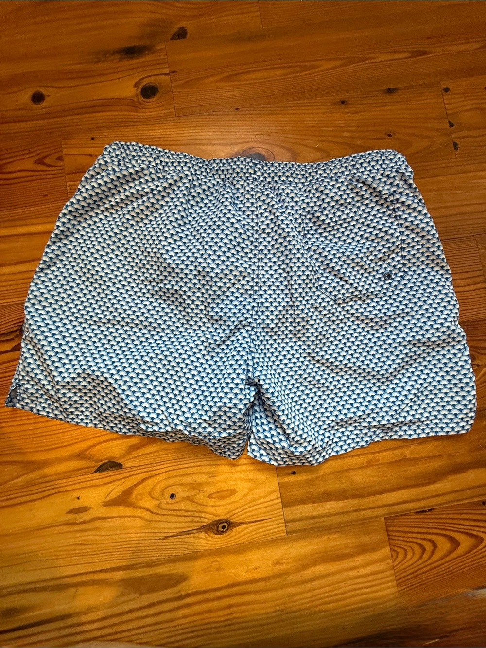 Men's Light Blue Patterned Swim Bermudas